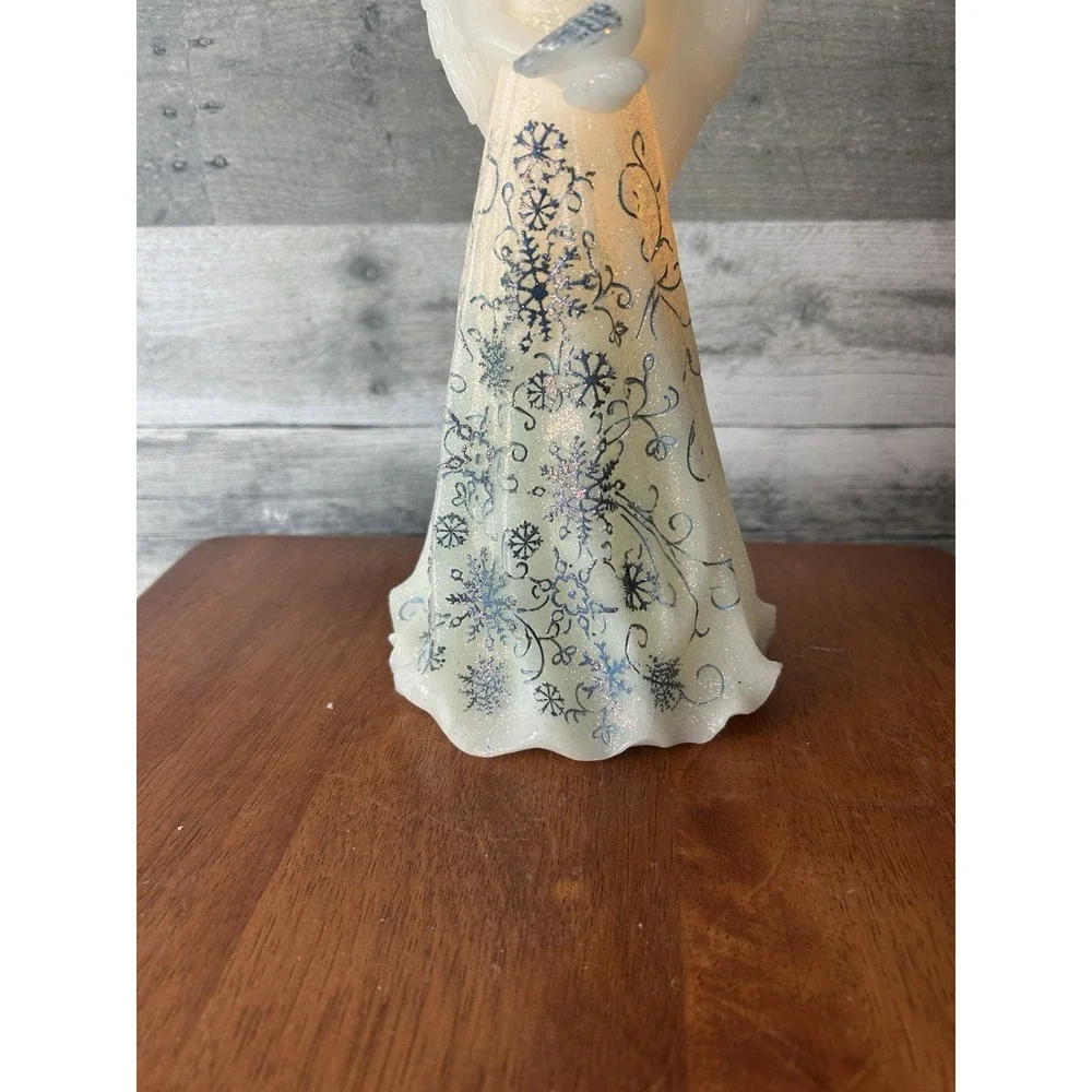 Wax Lighted Angel With Flowers 11